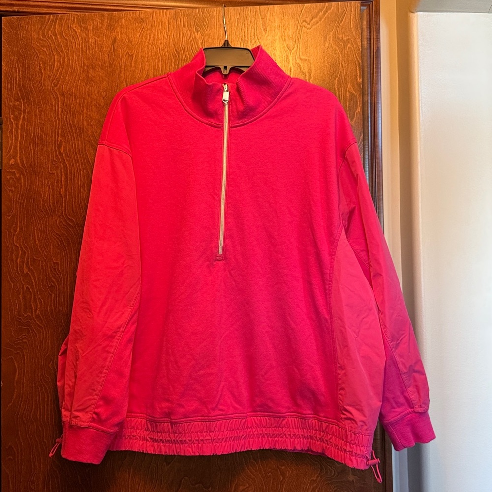 Athleta Pink Half-Zip Sweatshirt